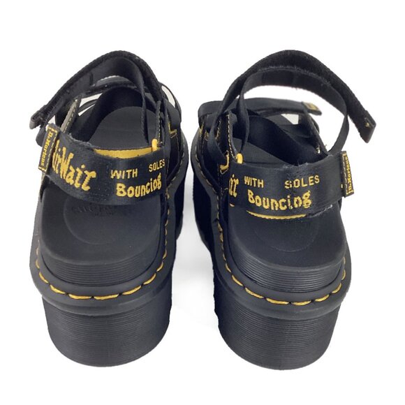 Dr Martens Kimber Hydro Leather Platform Sandal Black - Picture 8 of 11